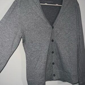 Club Monaco Gray Cardigan Sweater V-Neck Knit
